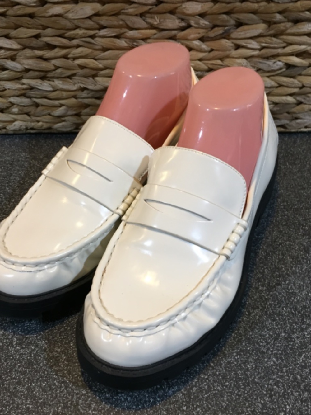 LOFT Cream Patent Leather Penny Loafers - Picture 3 of 15